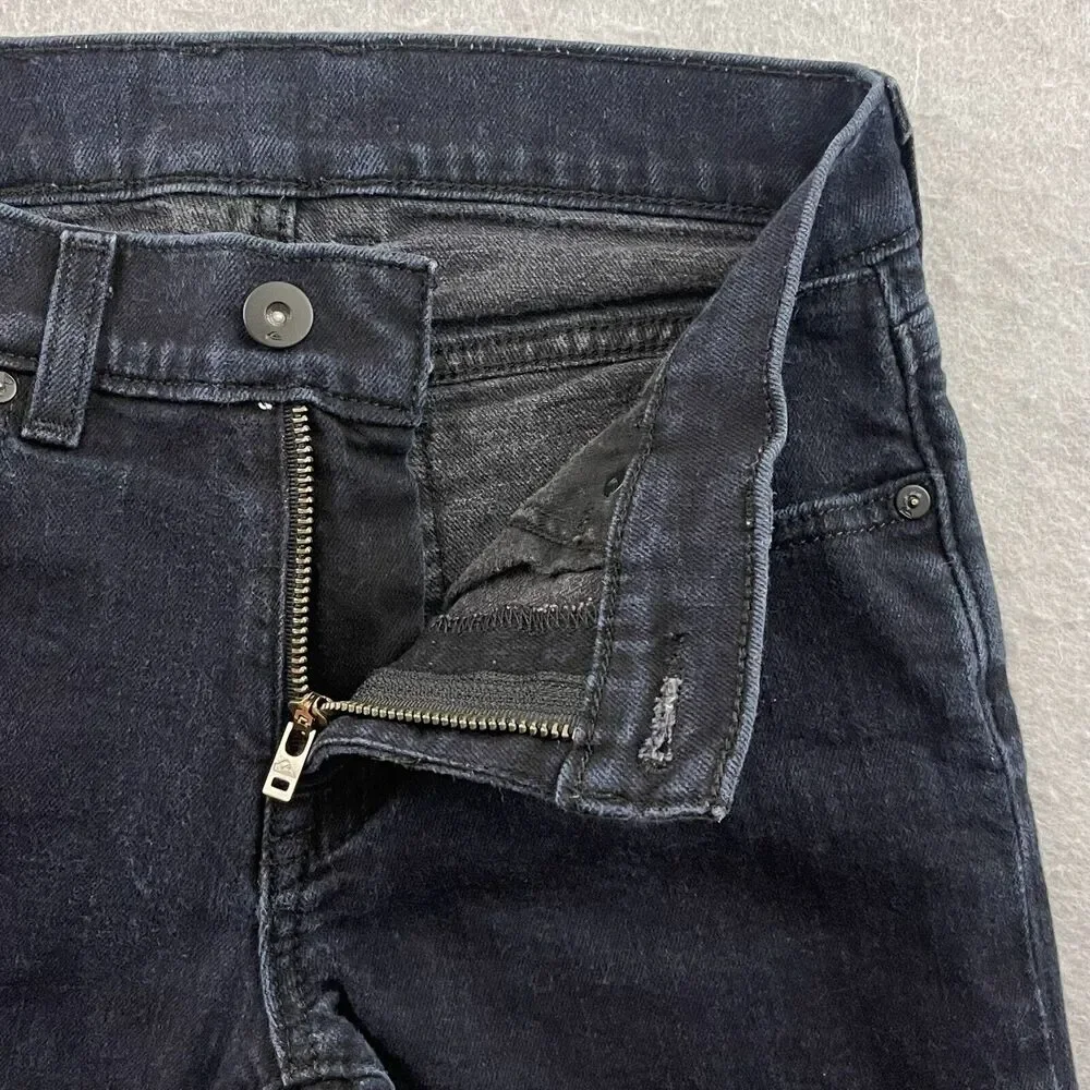 Quiksilver Jeans Womens Size 26 Black Straight Low Rise Dark Wash Denim